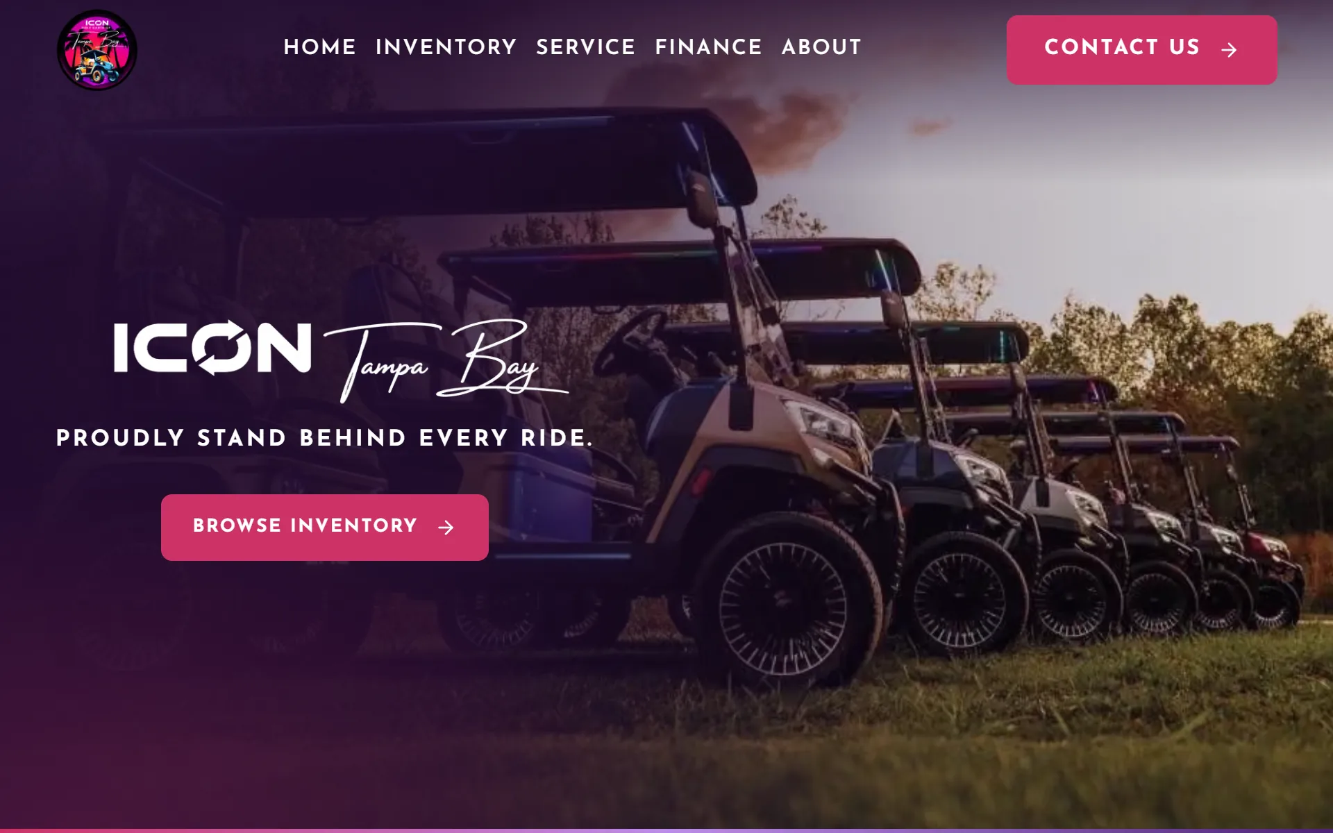 Icon Golf Carts of Tampa Bay website screenshot